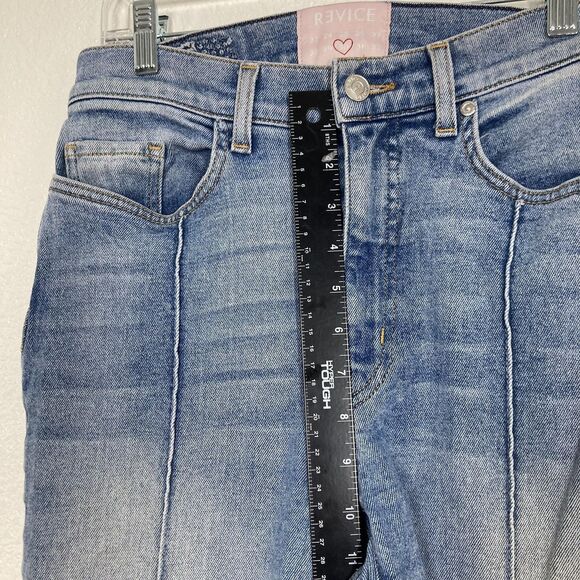 Revice Jeans Womens 30 Blue High Rise Flare Star Back Panel Seamed Stretch Denim - Picture 11 of 16